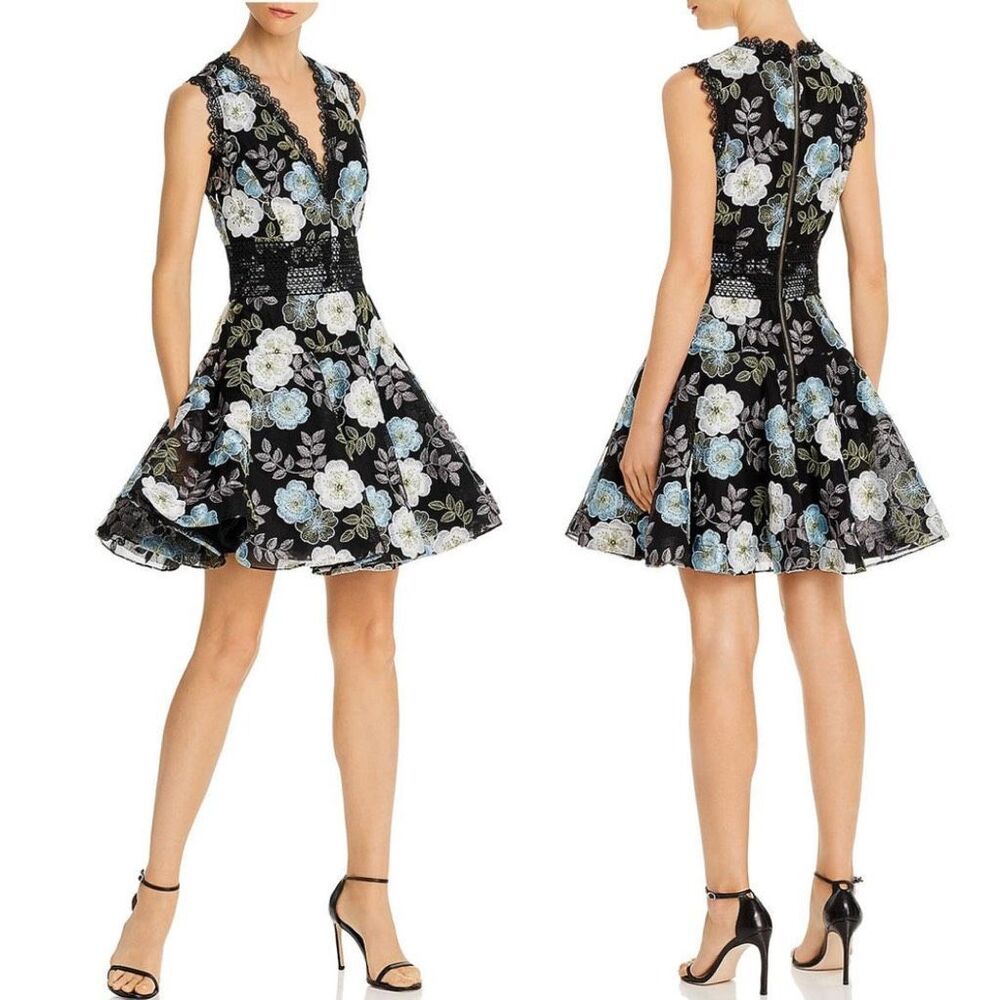 Bronx and Banco Black Floral Mini Dress